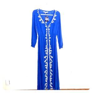 NWT LOVERS + FRIENDS boho embroidered maxi dress XS